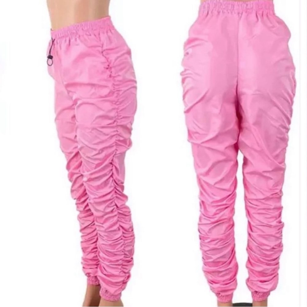 Pink Ruched Joggers
